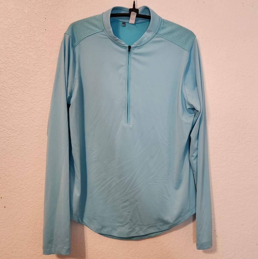 Under Armour Light‎ Turquoise Long Sleeve 3/4 Zip Pullover Athletic Top, Size M